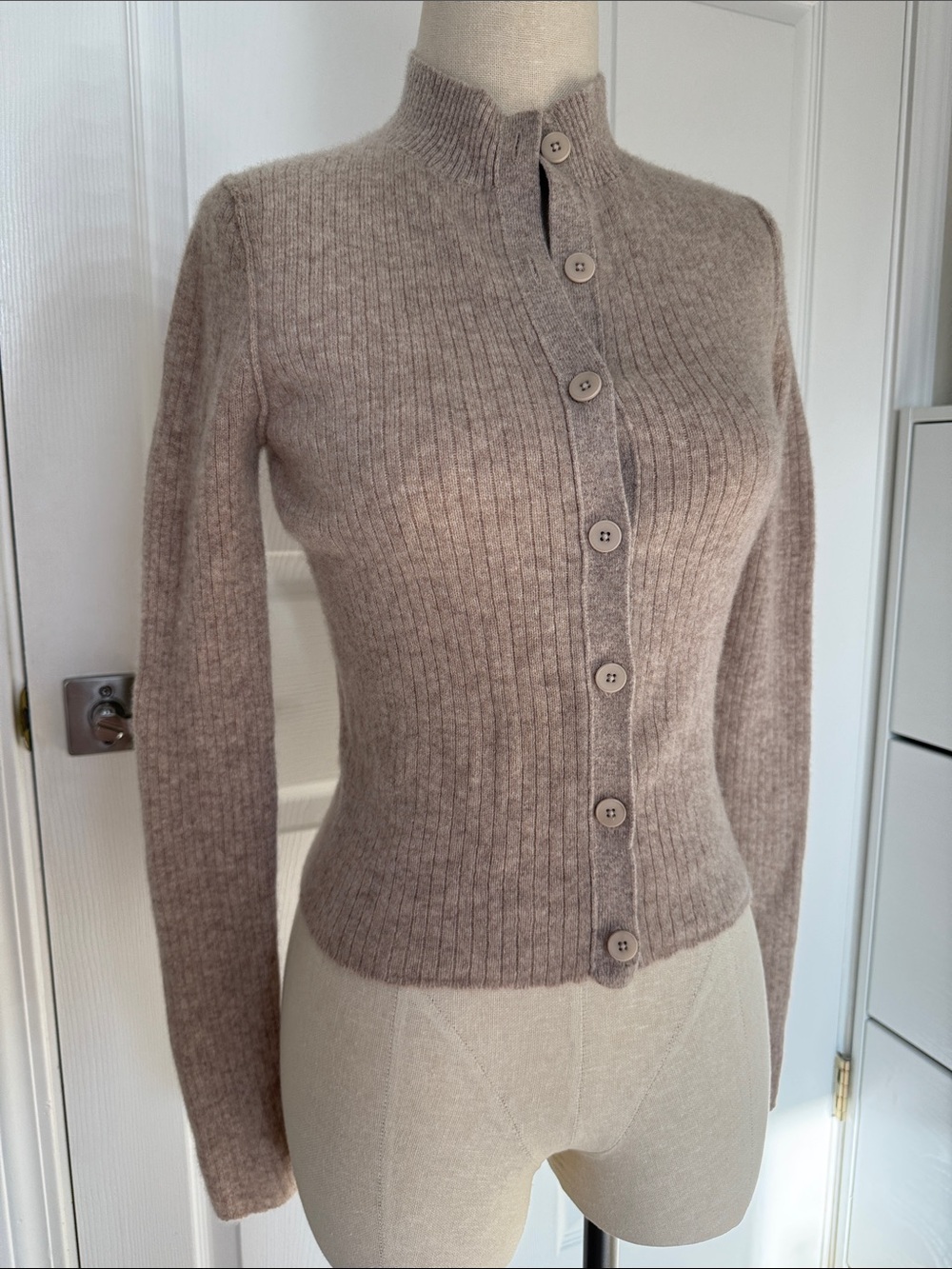 Pilcro Slim Ribbed Button Cashmere Cardigan - Picture 3 of 7